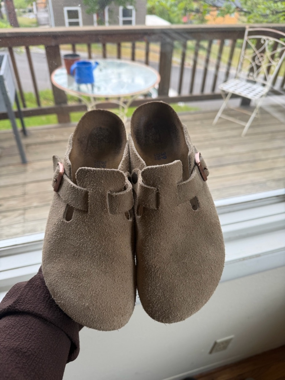 Birkenstock Taupe Boston Clogs - Picture 3 of 7